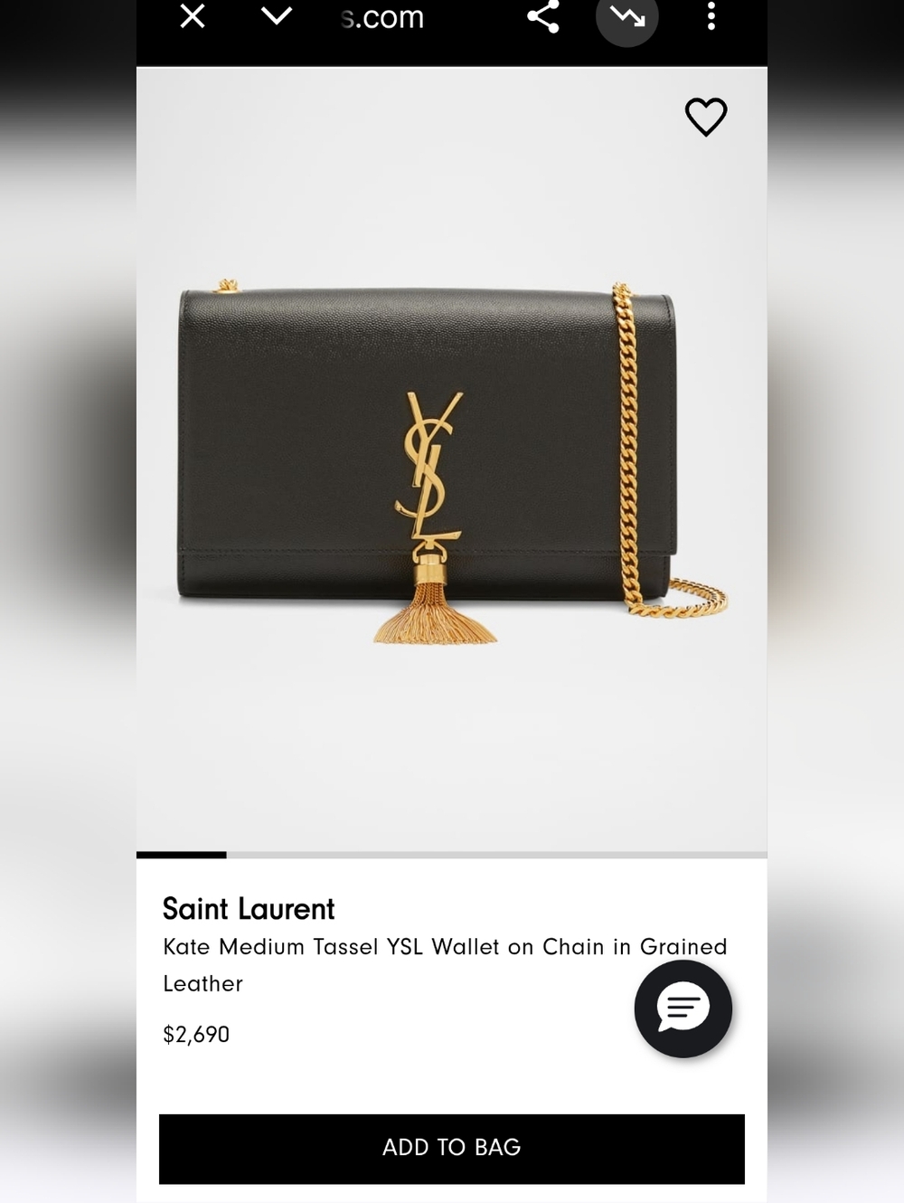 🔥 Saint Laurent Kate Medium Tassel YSL Wallet on Chain Grained Leather EUC 🔥 - Picture 12 of 12